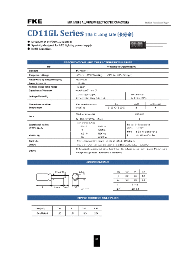 FKE [radial thru-hole] CD11GL Series