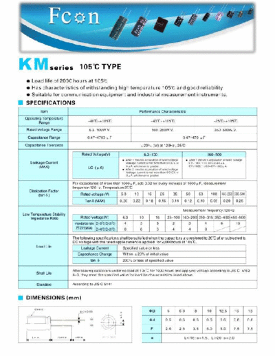 Fcon [radial thru-hole] KM Series