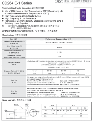 HX [radial thru-hole] CD264-E-1 Series