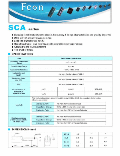 Fcon [polymer thru-hole] SCA Series