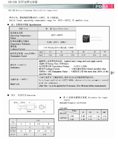 Foai [radial thru-hole] CD11XH Series