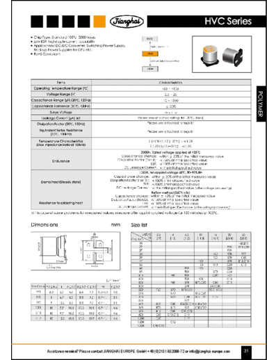 Jianghai [polymer SMD] HVC Series