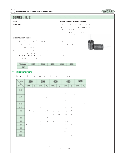 Incap [radial thru-hole] IL2 Series