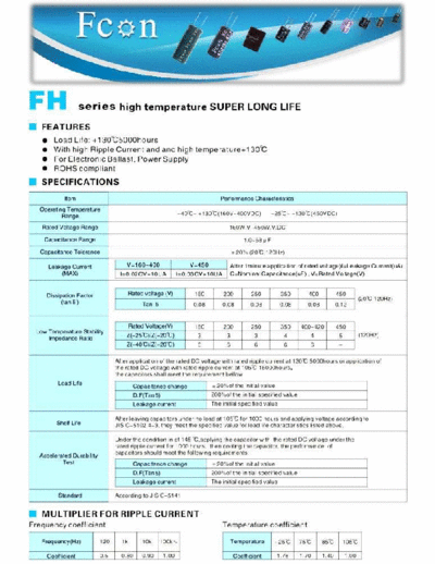 Fcon [radial thru-hole] FH Series