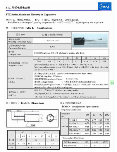 Foai [radial thru-hole] FTZ Series