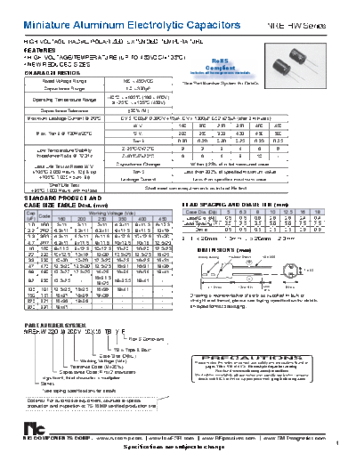 NIC [radial thru-hole] NREHW Series