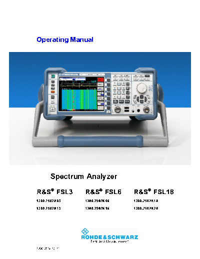 R&S Operating_Manual_FSL_v11
