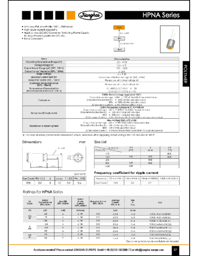 Jianghai [polymer thru-hole] HPNA Series