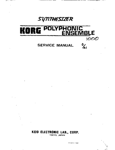 Korg PE-1000 Service Manual