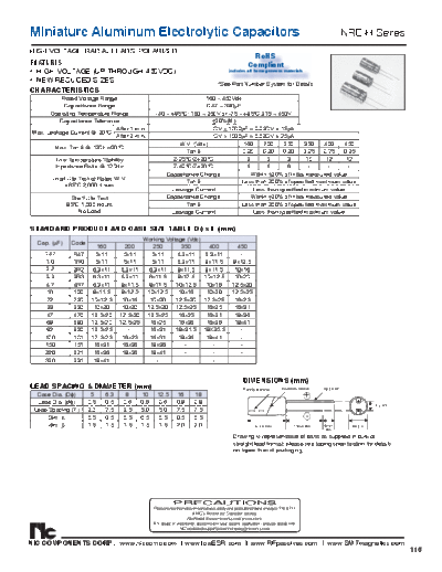 NIC [radial thru-hole] NREH Series