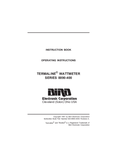 BIRD 8890-400 Termaline Wattmeter (1997) WW