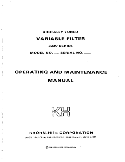KROHNHITE 3320_3321_3322_3323 Operating_Maintenance