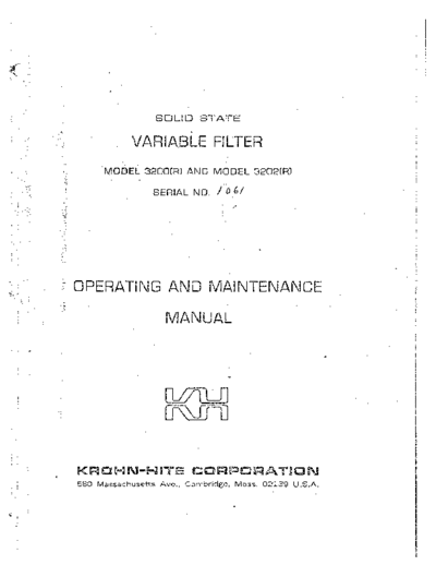 KROHNHITE 3202R Operating