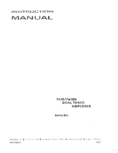 7A18, 7A18N Dual Trace Amplifier