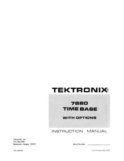 7B80 Time Base (w. options) (Oscilloscope Plugin) (1975) WW