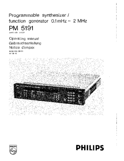 PHILIPS PM 5191 Operating Only