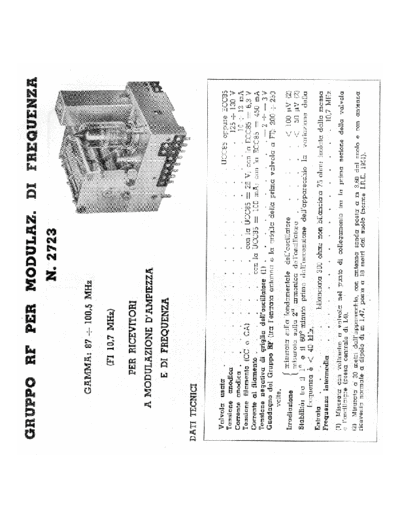 Geloso 2723 FM RF Unit specs