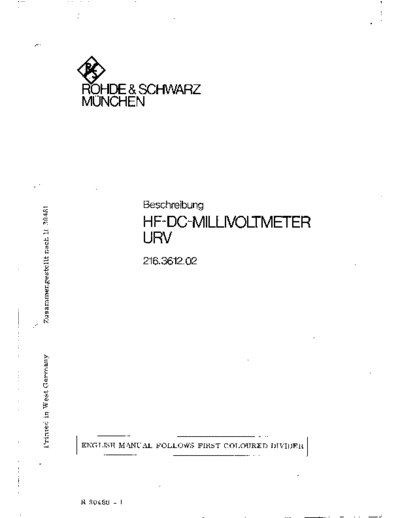 Rohde_Schwarz_URV_RF_DC_Millivoltmeter_216.3612.02
