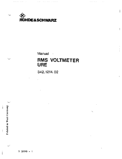 R&S URE MANUAL