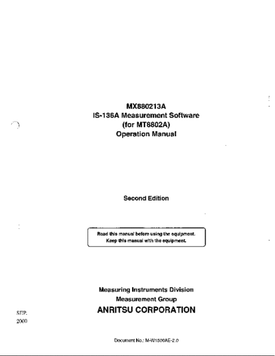 ANRITSU MT8802A Operation