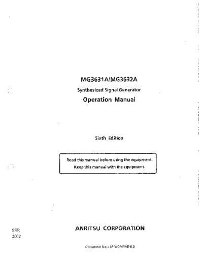 ANRITSU MG3632A Operation