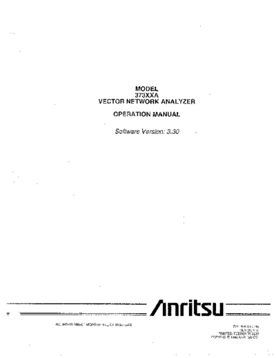 ANRITSU 373XXA Operation