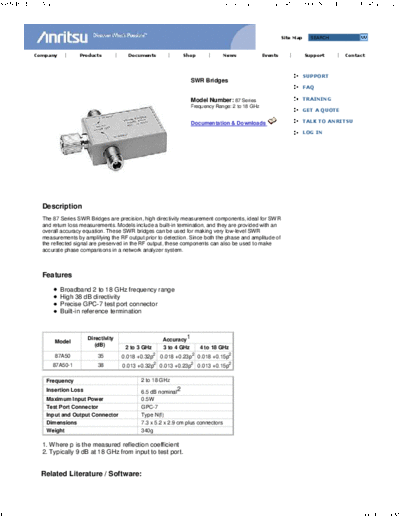 38 DB directivity in wood box Anritsu WILTRON 87a50 opt.1 Precision i CFA Bridge 