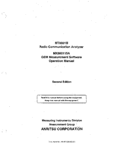 ANRITSU MT8801B Operation