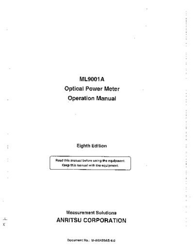 ANRITSU ML9001A Operation