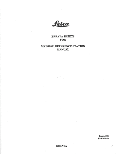 Leica_MX9400R_MX9400R_Reference_Station_Operators_Manual_-_Errata_Sheets_Operator_Manual-Leica-MX9400RReferenceStationErrataSheets