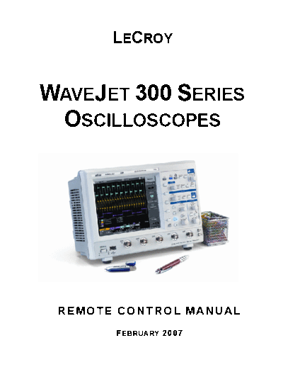 LECROY WJ300 Series Remote Operation