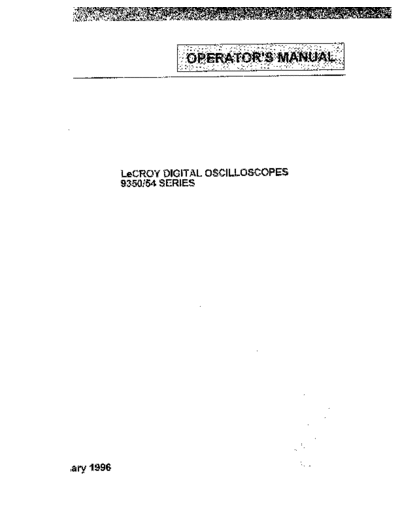 LECROY 9350_252C 54 Operator