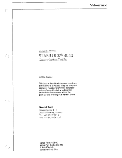 WAV SI 4040 Operating