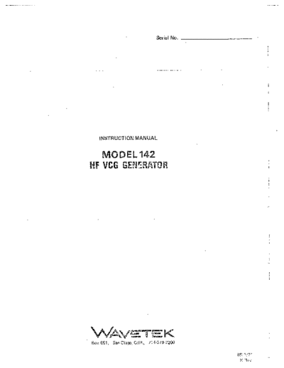 WAV 142 Instruction