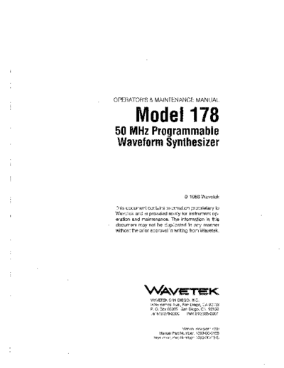WAV 178 Operations Manual