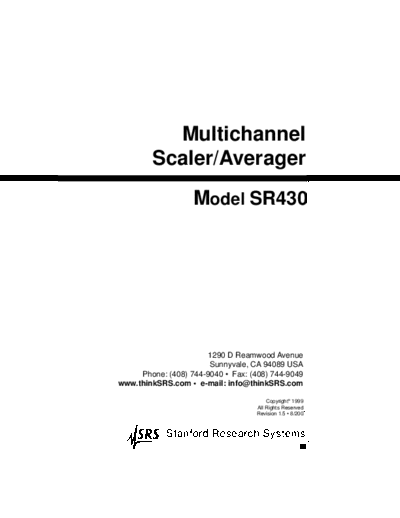 STANFORD RESEARCH SYSTEMS SR430m1