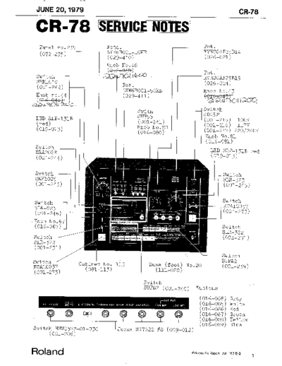 Roland CR-78 Service Notes