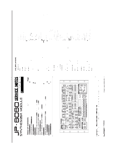 Roland JP-8080 Service Notes