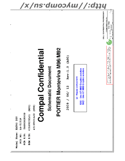 Compal LA-5151P KAT00 Discrete VGA POITIER Montevina M96-M92 Dell Studio 1745