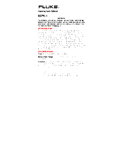 FLUKE 80PK-1 Instruction
