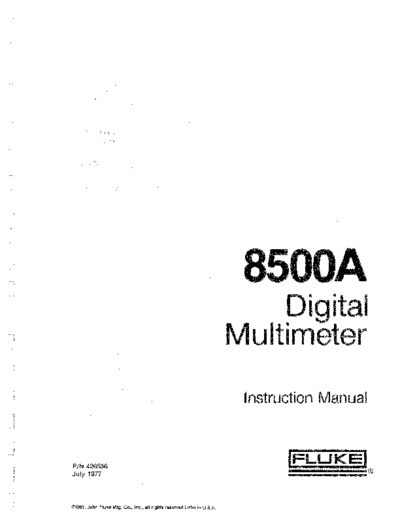 FLUKE 8500A Instruction