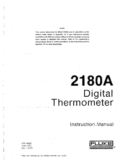 FLUKE 2180A Instruction