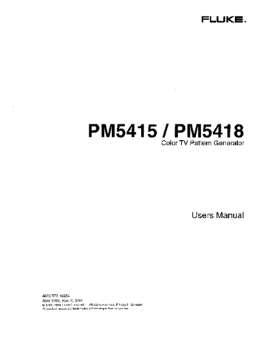 FLUKE PM5415 PM5418 User