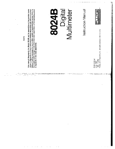 FLUKE 8024B Instruction