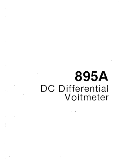 FLUKE 895A Instruction