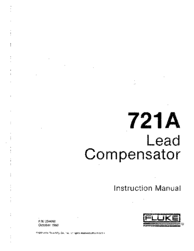 FLUKE 721A Instruction