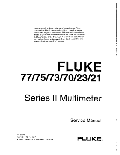 FLUKE 77_252C 75_252C 73_252C 70_252C 23_252C 21 Series II Service