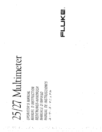 FLUKE 25 Operations Manual
