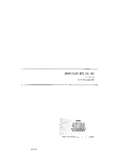 FLUKE 4210A Instruction