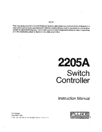 FLUKE 2205A Instruction
